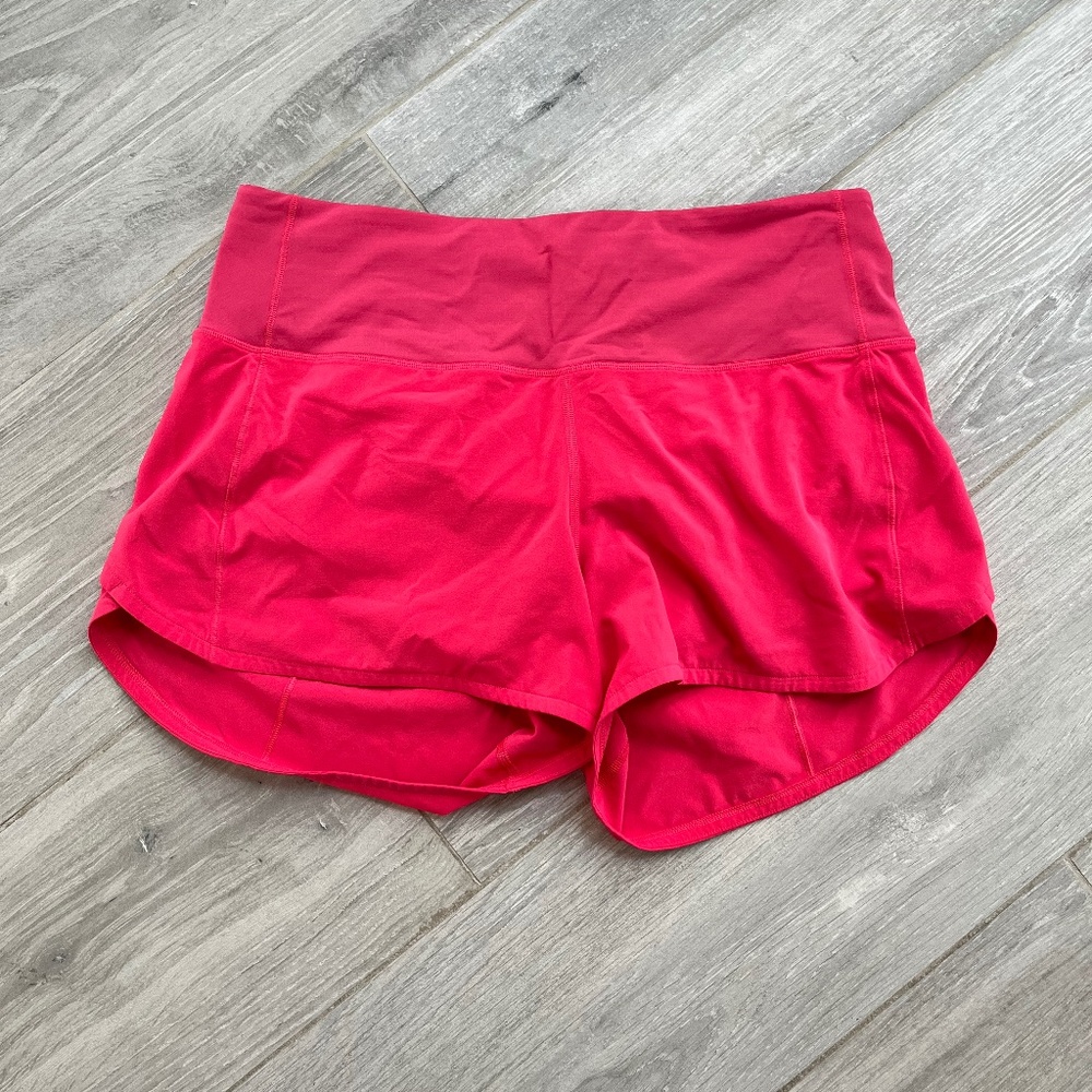 Pink, Lululemon Speed Up High Rise 4" Shorts, Size 8